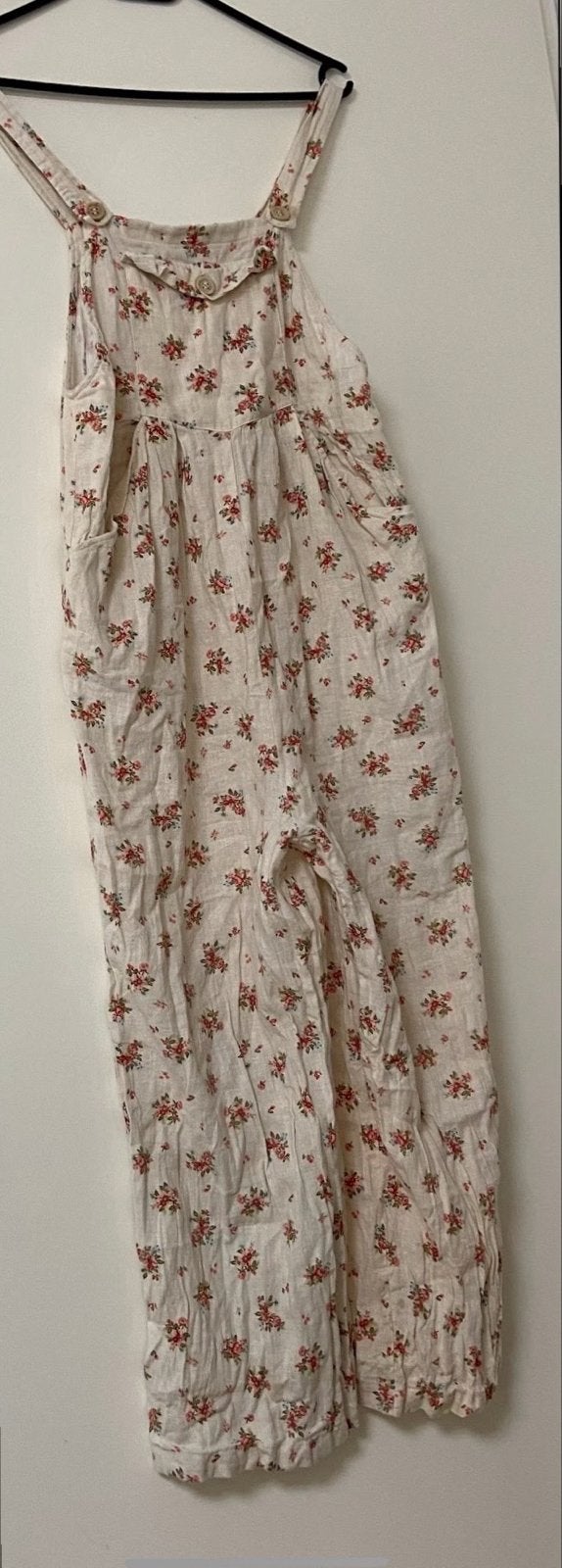 Luchtige jumpsuit tuinbroek met bloemenprint maat 164, Kinderen en Baby's, Ophalen of Verzenden, Zo goed als nieuw