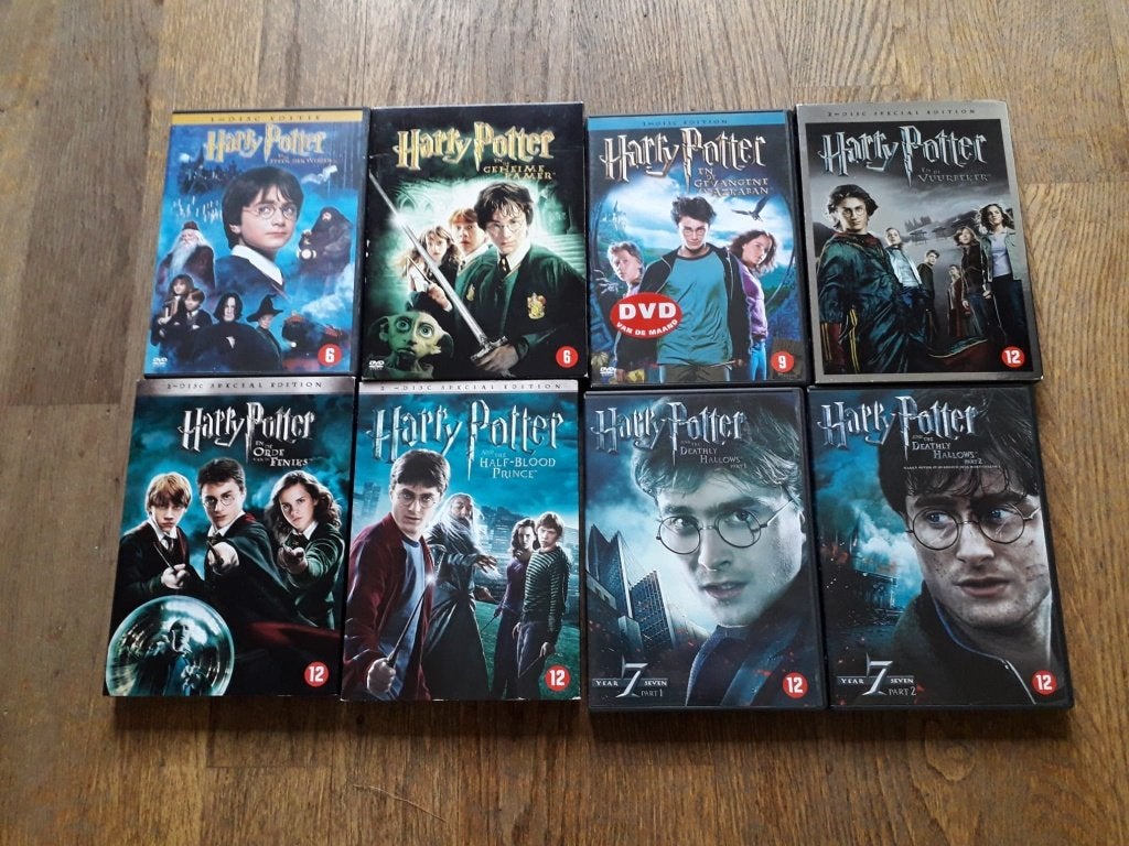 DVD: Complete serie: Harry Potter (8 DVD's in aparte doosjes, Vanaf 12 jaar, Ophalen of Verzenden, Zo goed als nieuw, Fantasy