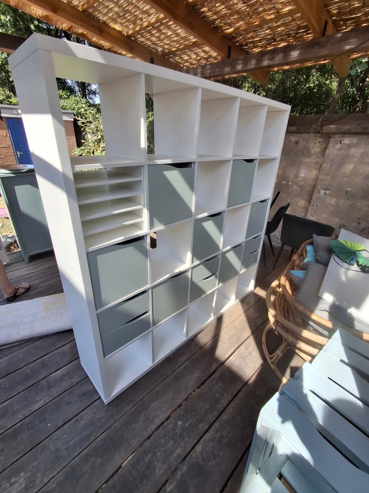 ikea kallax kast 5x5, Ophalen, Gebruikt, 150 tot 200 cm, 150 tot 200 cm