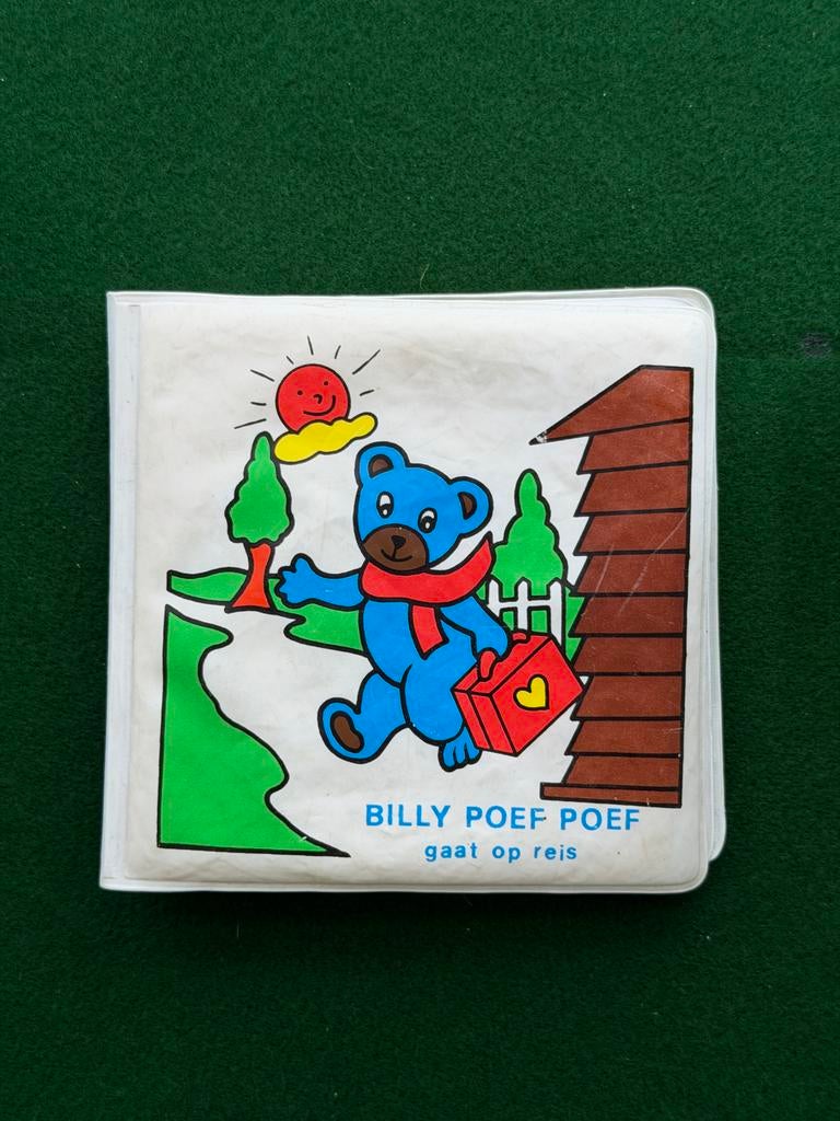 Billy Poef Poef gaat op reis - Vintage badboekje, Boeken, Ophalen of Verzenden, Gelezen, Uitklap-, Voel- of Ontdekboek, 0 tot 6 maanden