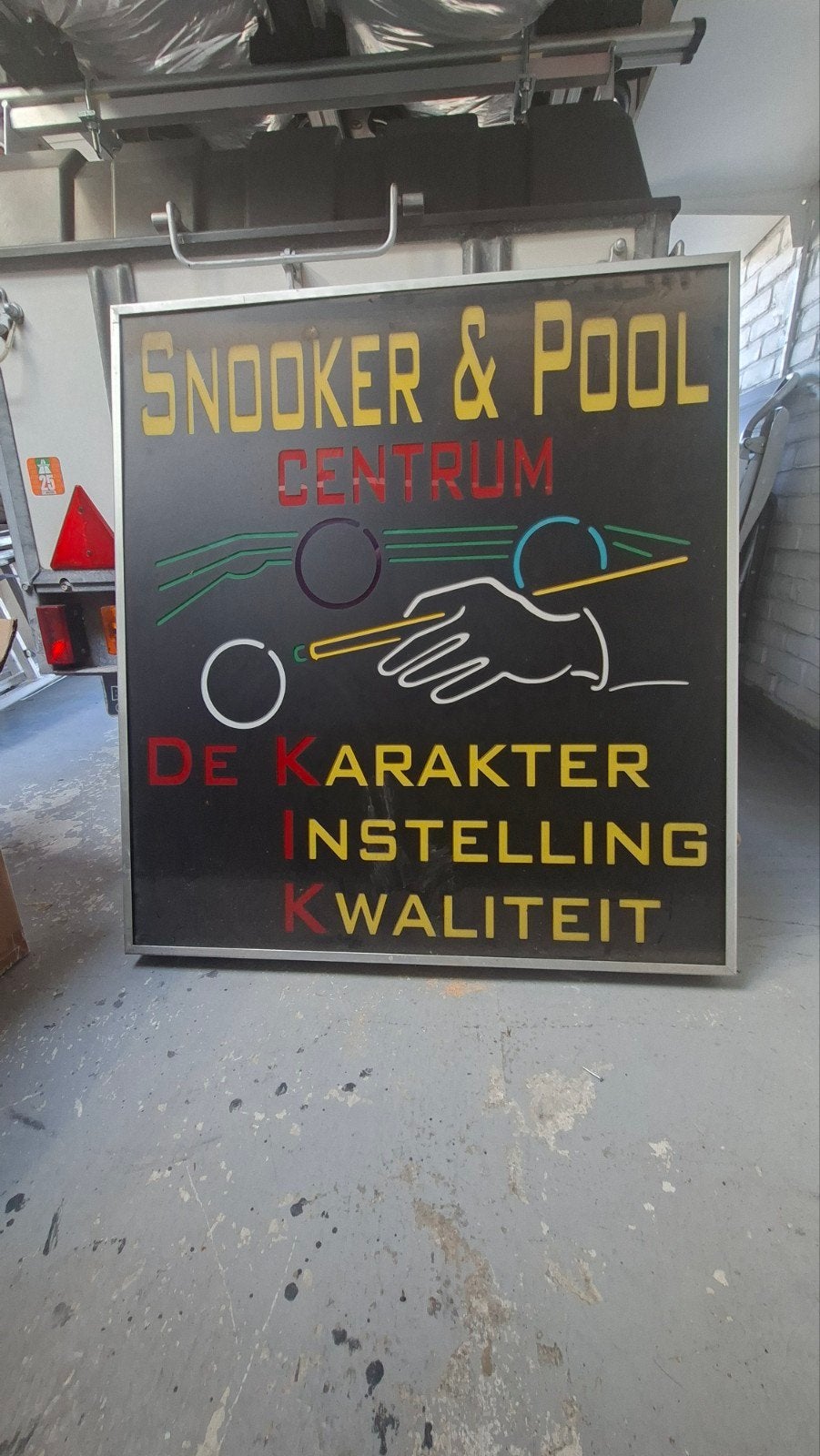 Vintage Snooker & Pool Centrum Lichtbak Reclamebord, Antiek en Kunst, Ophalen