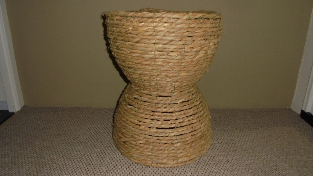 zgan rieten mand/bloempot, doorsnee 33H41cm, 25 tot 40 cm, Overige materialen, Rond, Binnen