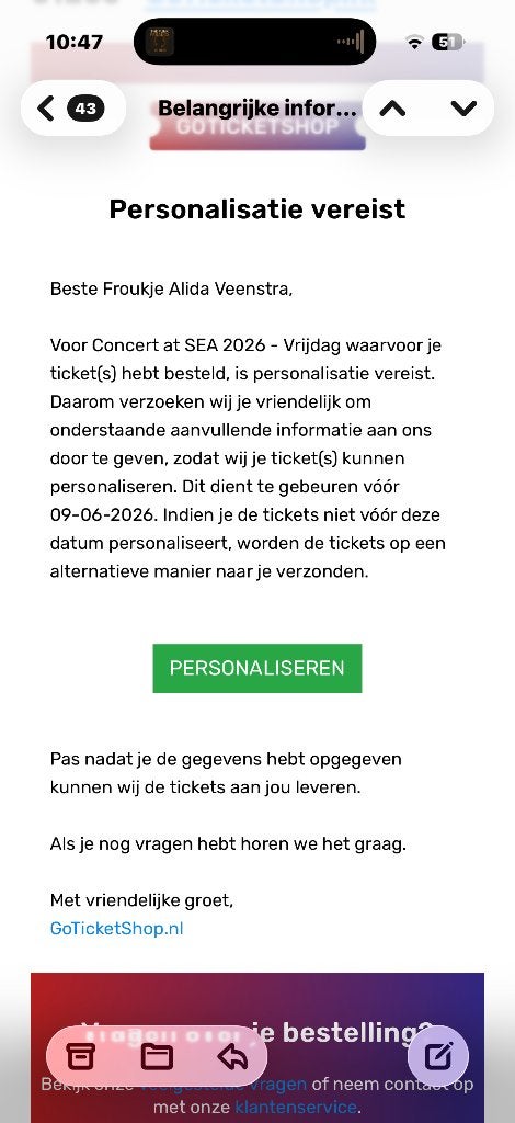 2 Concert at SEA tickets, Tickets en Kaartjes, Evenementen en Festivals, Twee personen