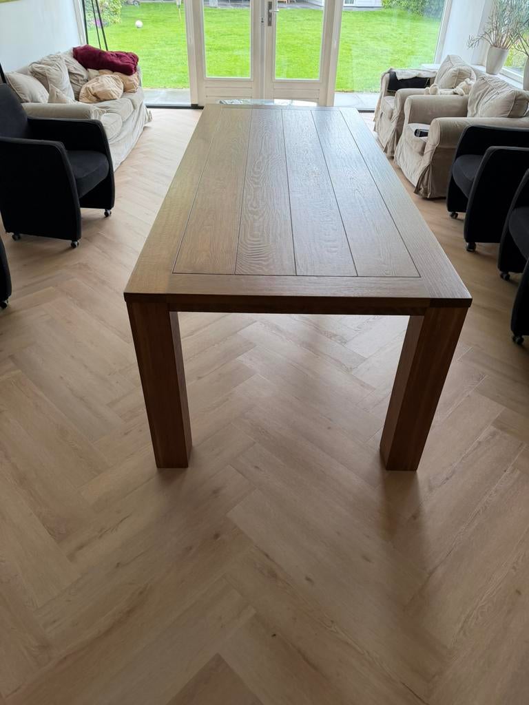 Eikenhouten tafel 240-100, Ophalen, Gebruikt, 100 tot 150 cm, Eikenhout