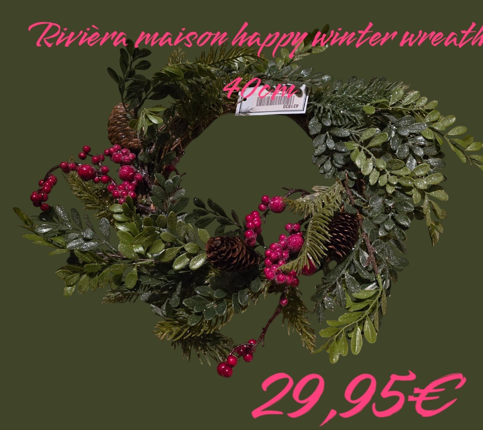 Rivièra maison happy winter wreath, Ophalen of Verzenden