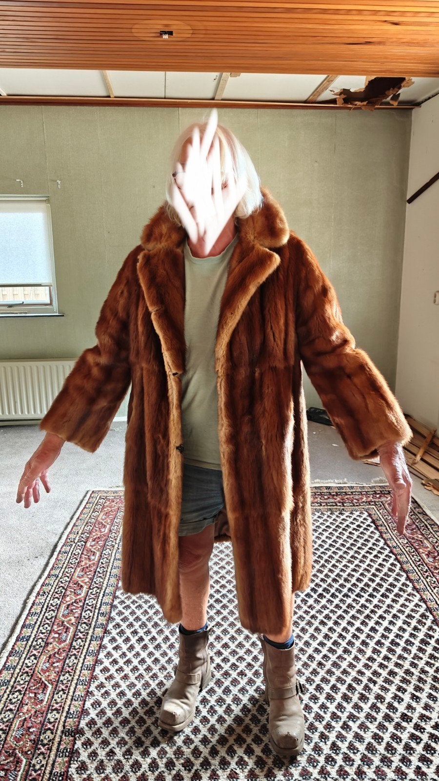 Vintage Bontjas van Theo A. Hendriksen Hofbontwerker, Kleding | Dames, Bruin, Maat 42/44 (L), Theo A. Hendriksen, Ophalen of Verzenden