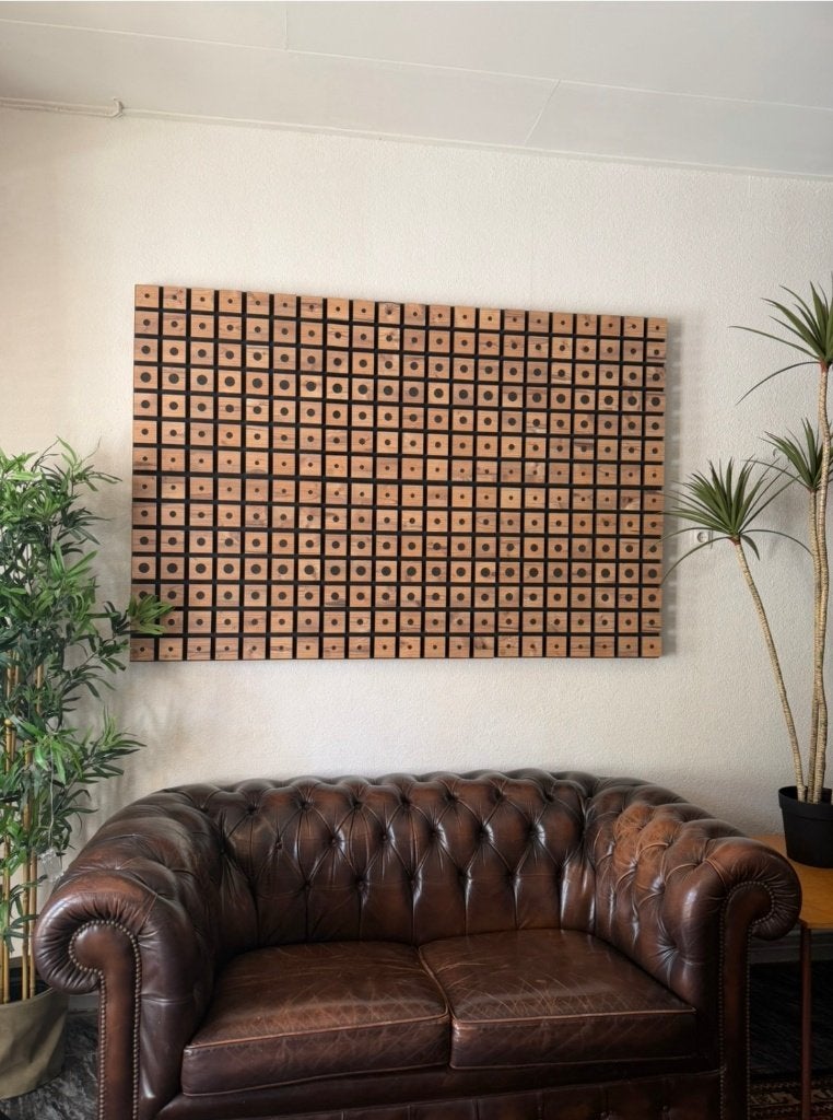 Chesterfield leren 2-zits bank donkerbruin, Ophalen, Gebruikt, 150 tot 200 cm, Chesterfield