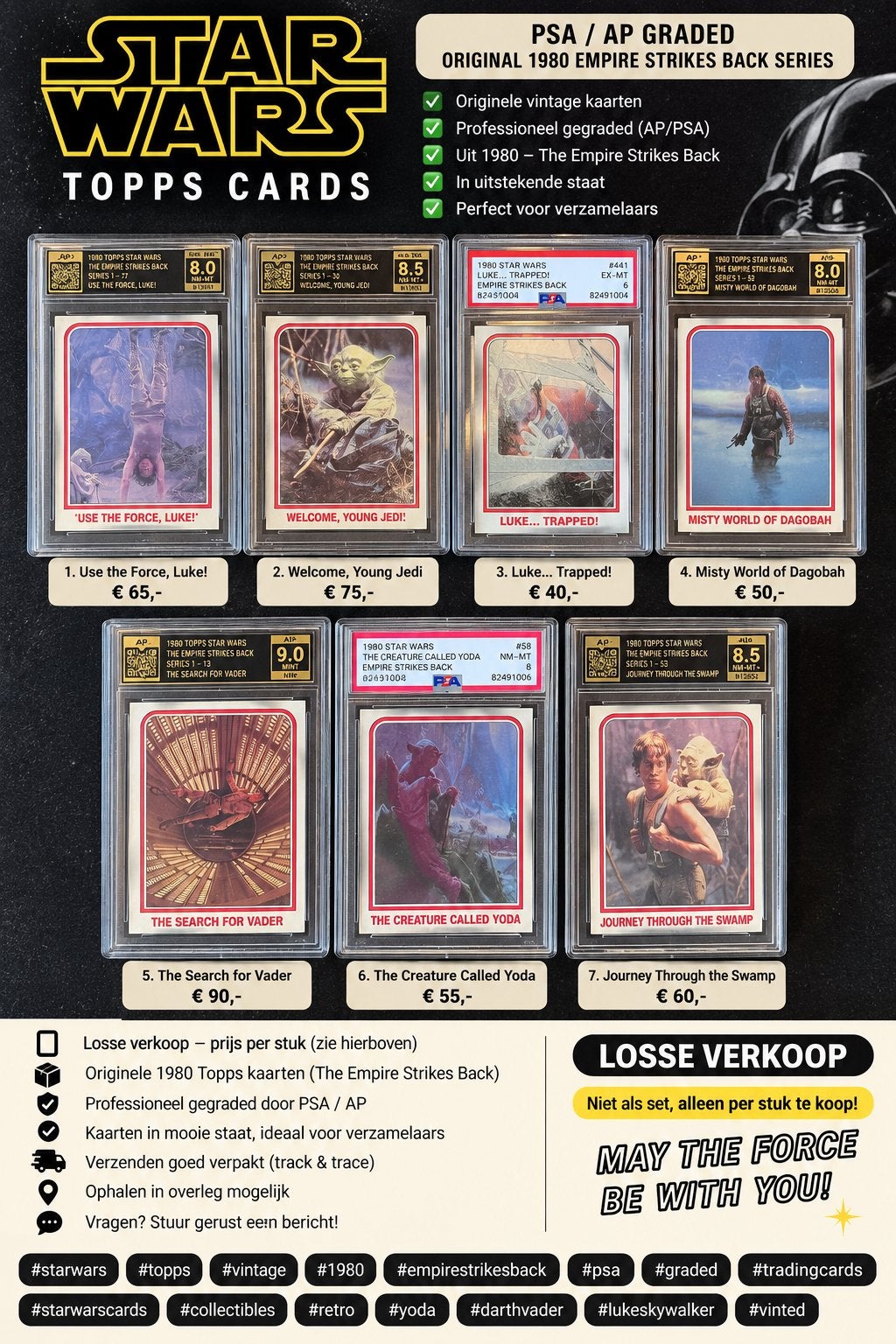 Vintage Star Wars Topps – The Empire Strikes Back (1980), Verzamelen, Ophalen of Verzenden, Zo goed als nieuw