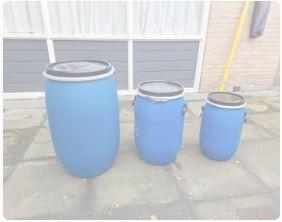 blauwe ton opslagton regenton 30,60 en 120 liter, Ophalen, Zo goed als nieuw