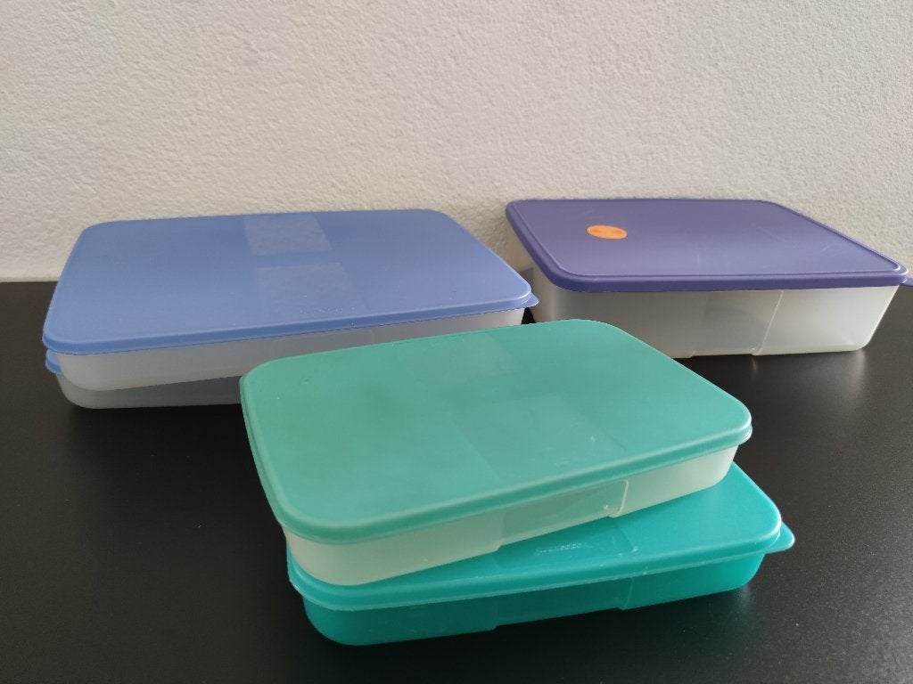 Tupperware set Platte koelkastdozen, koelkastdoos en deksels, Ophalen of Verzenden, Zo goed als nieuw, Overige kleuren, Overige typen