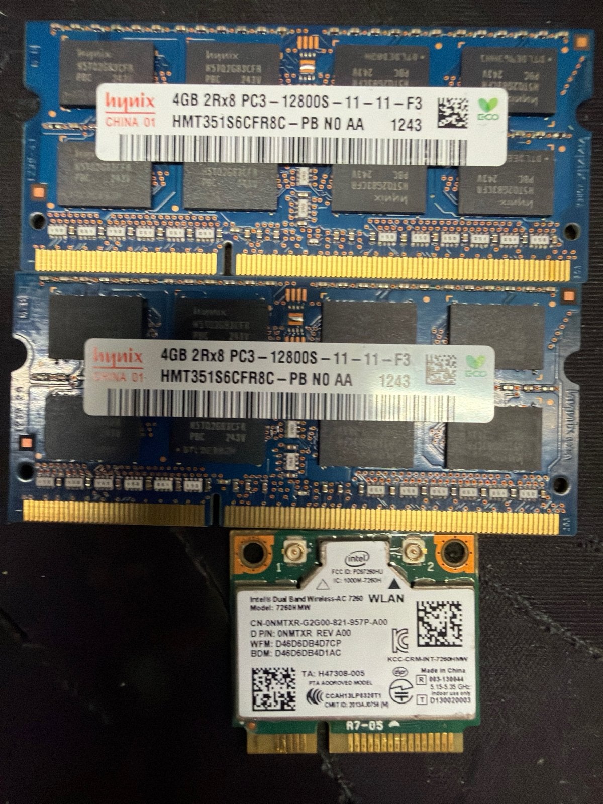 Laptop Upgrade Set: 8GB RAM & Intel AC 7260 WiFi/BT, Gebruikt, 8 GB, DDR3, Ophalen of Verzenden
