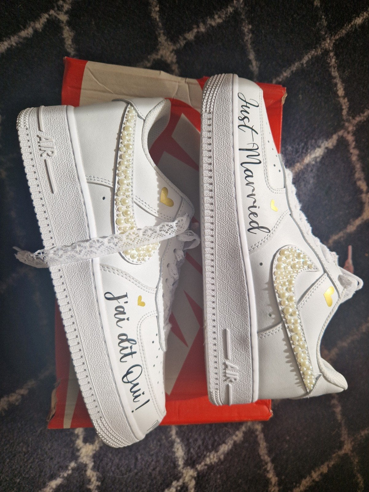 Nike Air Force 1 'Just Married' - Bruidssneakers, Verzenden, Wit, Nike, Sneakers of Gympen