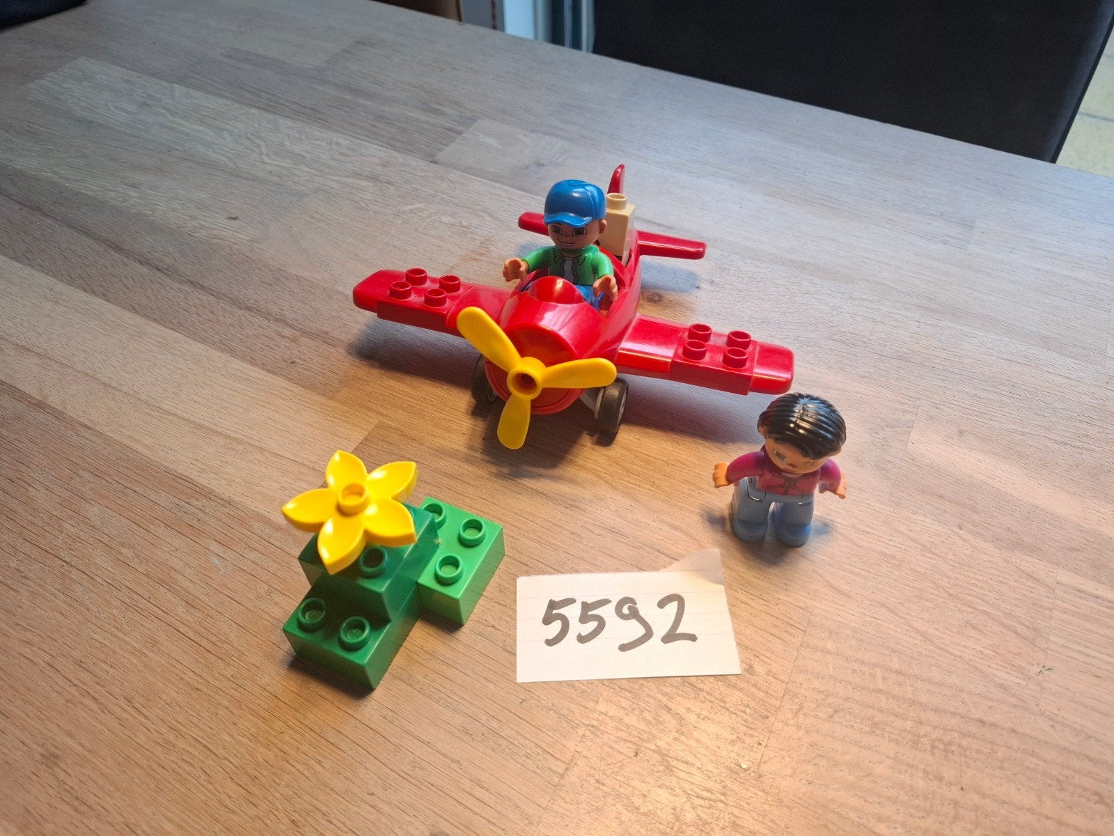 Lego Duplo Vliegtuig met Piloot en Figuur - Set 5592, Inclusief minifiguren, Gebruikt, Overige thema's, Lego