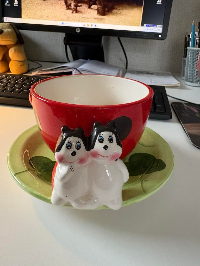 Grote Kop en Schotel Lieveheersbeestje - L. Dake en Zn., Huis en Inrichting, Keuken | Servies, Keramiek, Nieuw, Ophalen of Verzenden