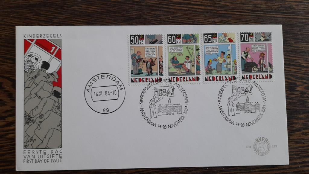 Kinderzegels Eerste Dag Uitgifte 1984 - Gestempeld, Ophalen of Verzenden, Na 1940, Gestempeld
