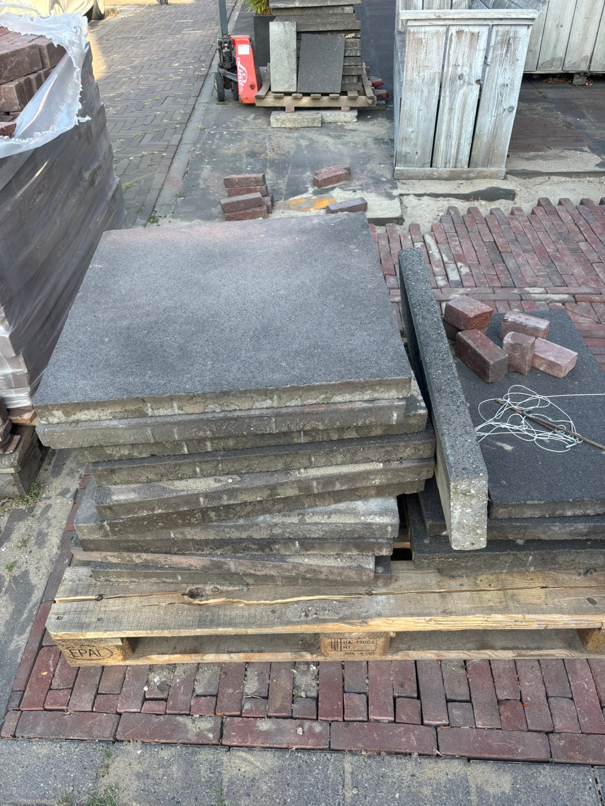 Tuintegels 60x60, Tuin en Terras, Ophalen, Gebruikt, 10 m² of meer, Beton