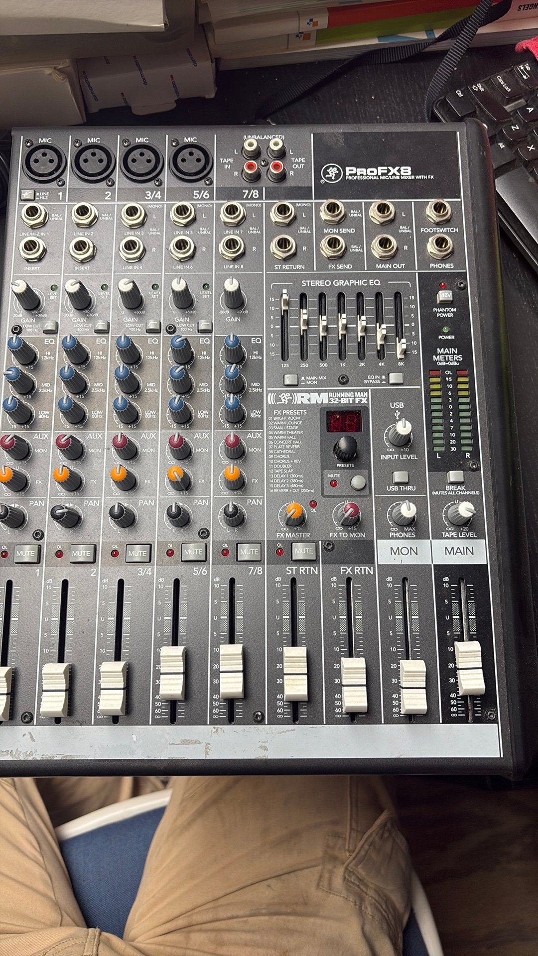 Mackie ProFX8 Professionele Mixer met FX en USB, Gebruikt, G, Microfooningang, Ophalen of Verzenden