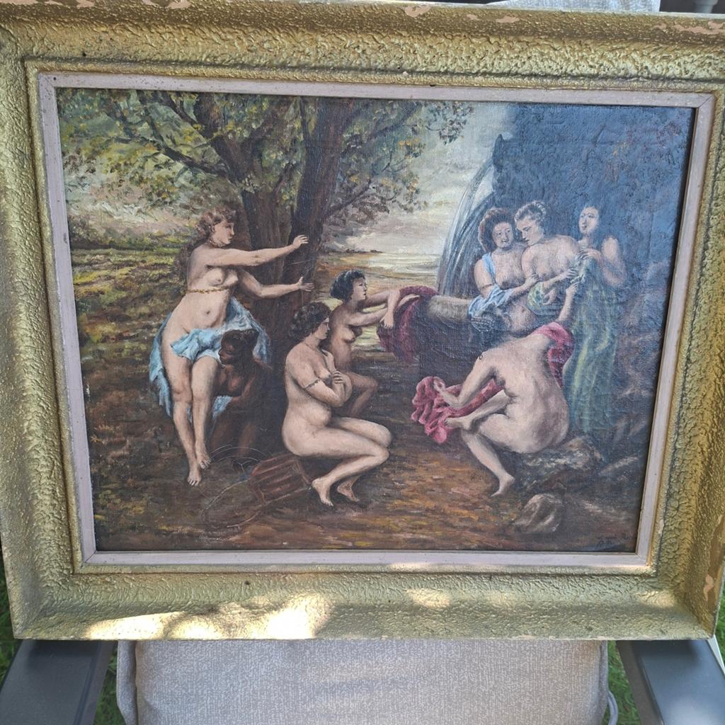 Historisch schilderij: Callisto en Artemis (60x49cm), Antiek en Kunst, Ophalen of Verzenden