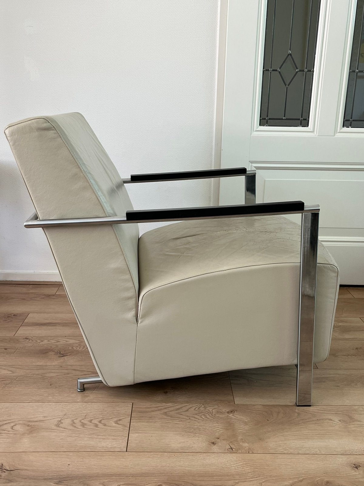 Harvink Fauteuil model Alowa Leer om te herstofferen, Gebruikt, Design, 75 tot 100 cm, Ophalen of Verzenden