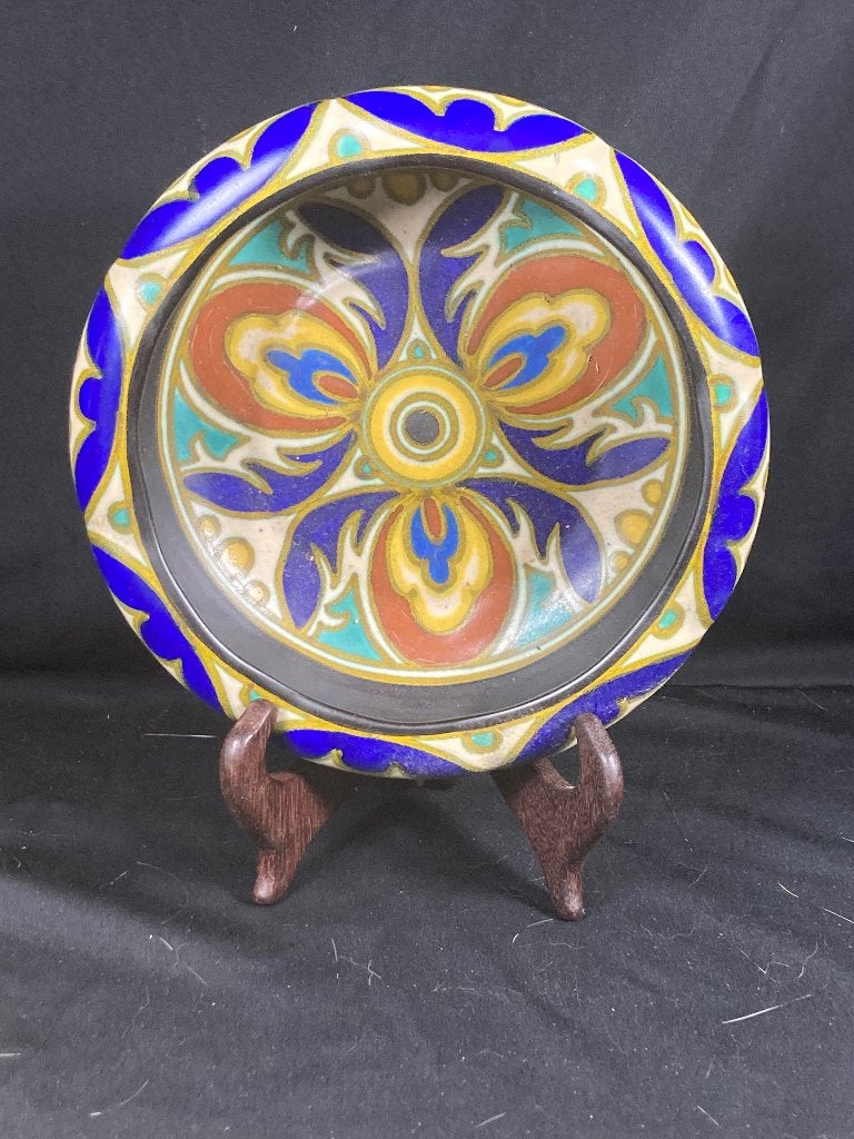 Gouda plateel Art Deco drijfschaal Tina, Antiek en Kunst, Antiek | Keramiek en Aardewerk, Ophalen of Verzenden