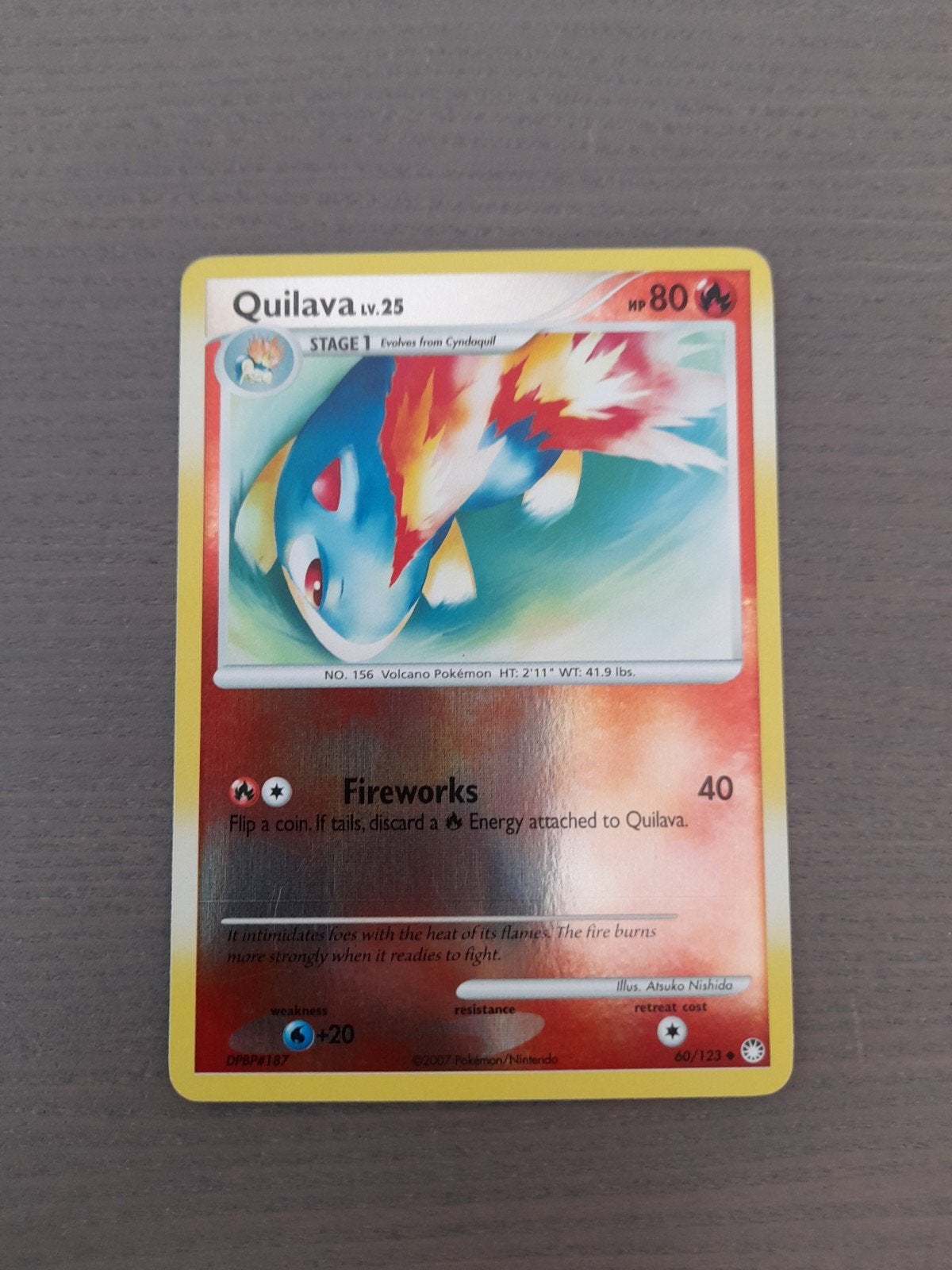 Mysterious treasures 60/123 quilava reverse, Ophalen of Verzenden, Gebruikt, Losse kaart, Foil