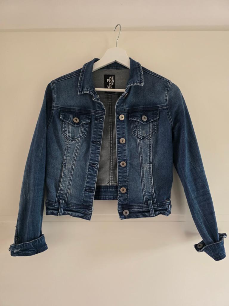 Superstar spijkerjasje maat S, Blauw, Ophalen of Verzenden, Maat 36 (S), Gedragen