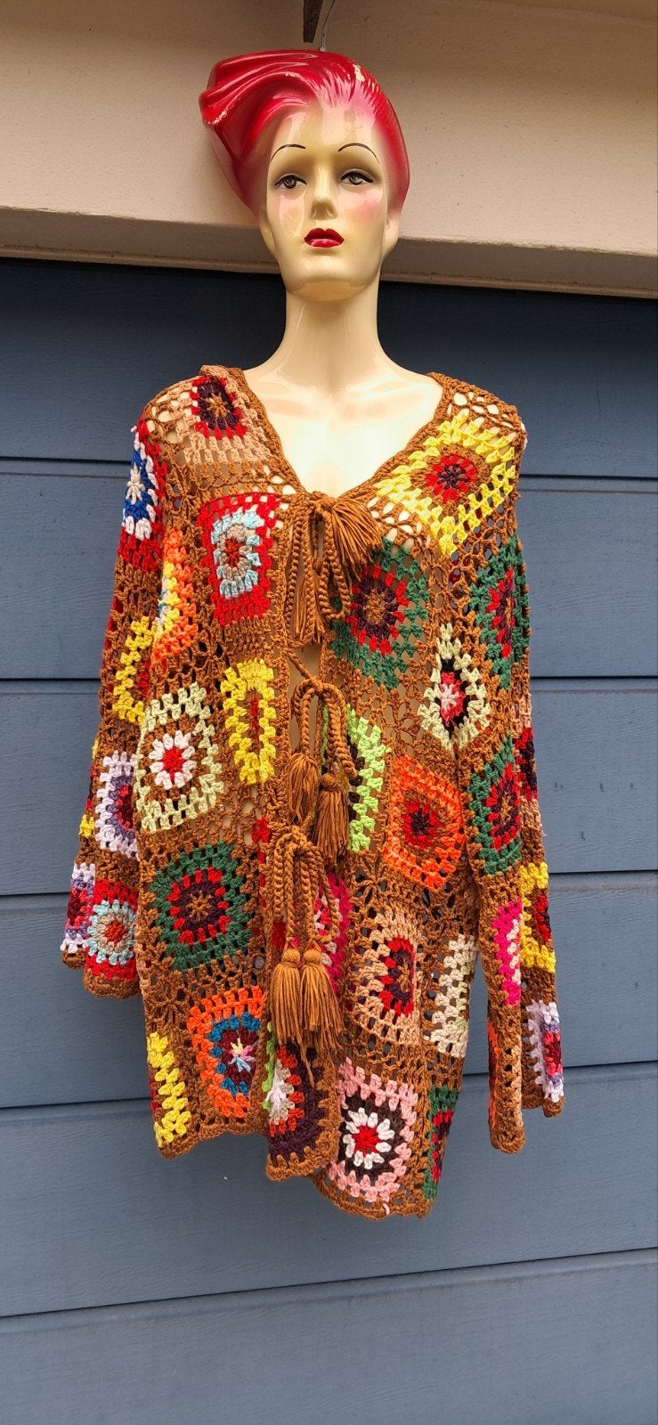 Gehaakt Ibiza Stijl Vest - Maat M, Maat 38/40 (M), Ophalen of Verzenden, Gedragen, Meerkleurig