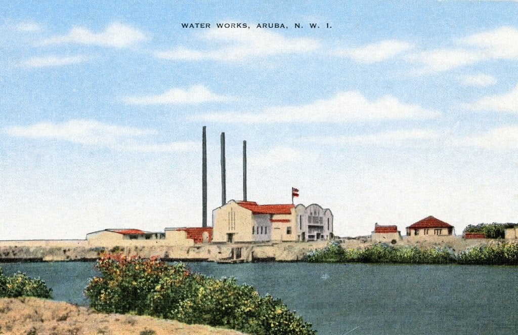Aruba, Water works, Verzenden, 1940 tot 1960, Ongelopen, Buiten Europa
