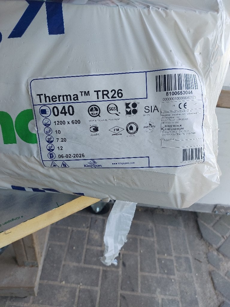 Kingspan therma tr26 40 mm, 4 tot 8 cm, Nieuw, Hardschuim (Pir), 15 m² of meer