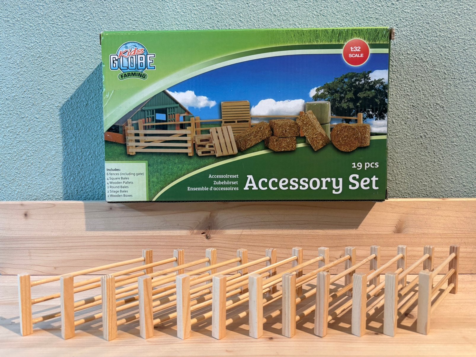 Kids Globe Farming Accessoireset + 12 hekken, NIEUW!, Hobby en Vrije tijd, Ophalen of Verzenden, Nieuw, Tractor of Landbouw, Overige merken
