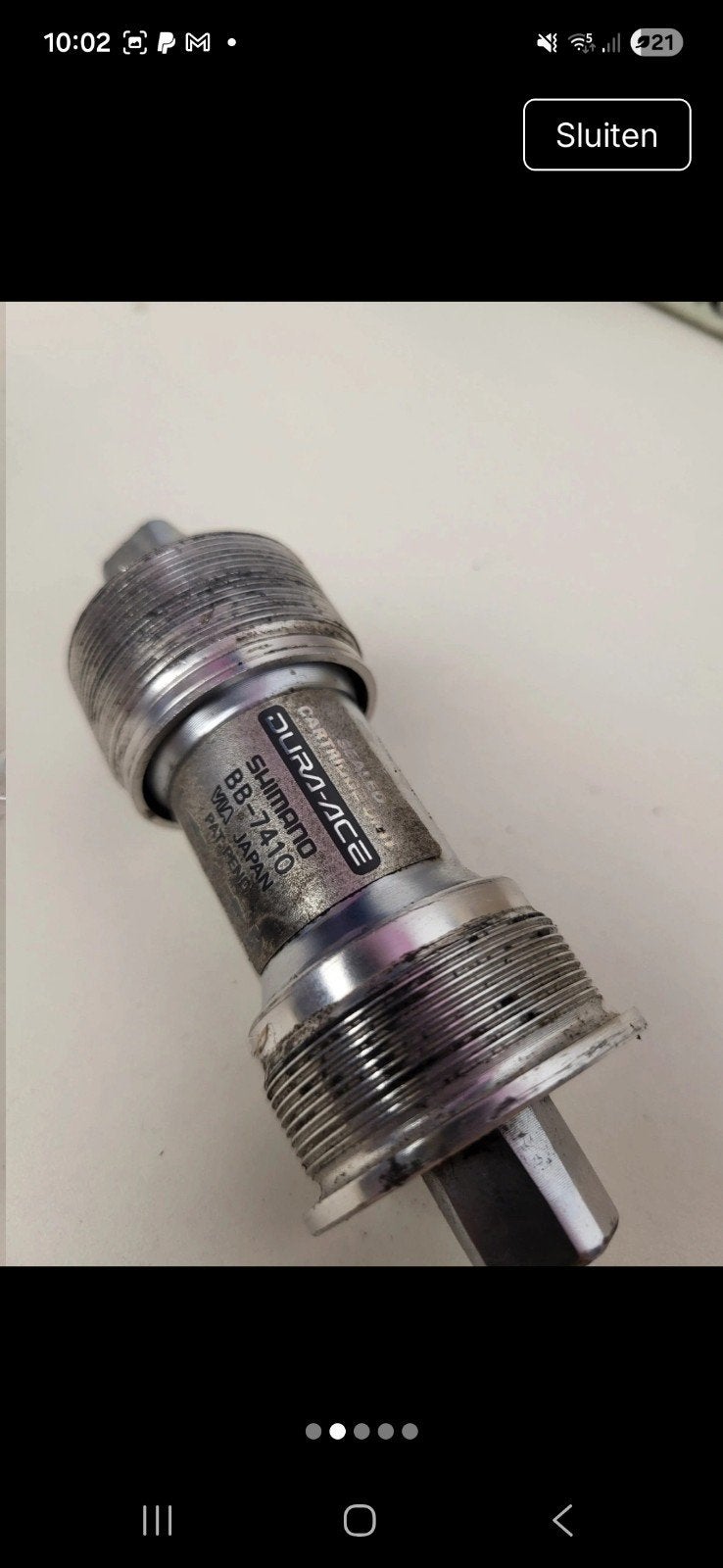 Shimano Dura Ace bb-7410 trapas bottombracket, Crankstel of Pedalen, Gebruikt, Shimano, Ophalen of Verzenden