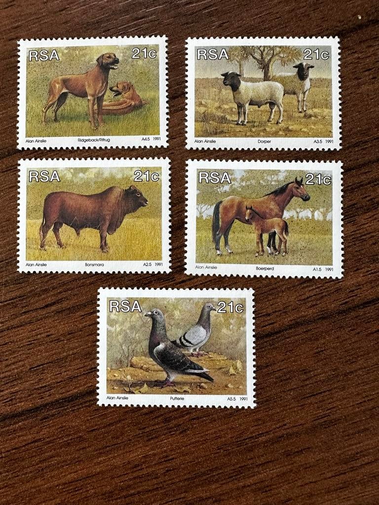 Zuid-Afrika 1991 Dieren Postfris honden schapen paard duiven, Ophalen of Verzenden, Zuid-Afrika, Postfris