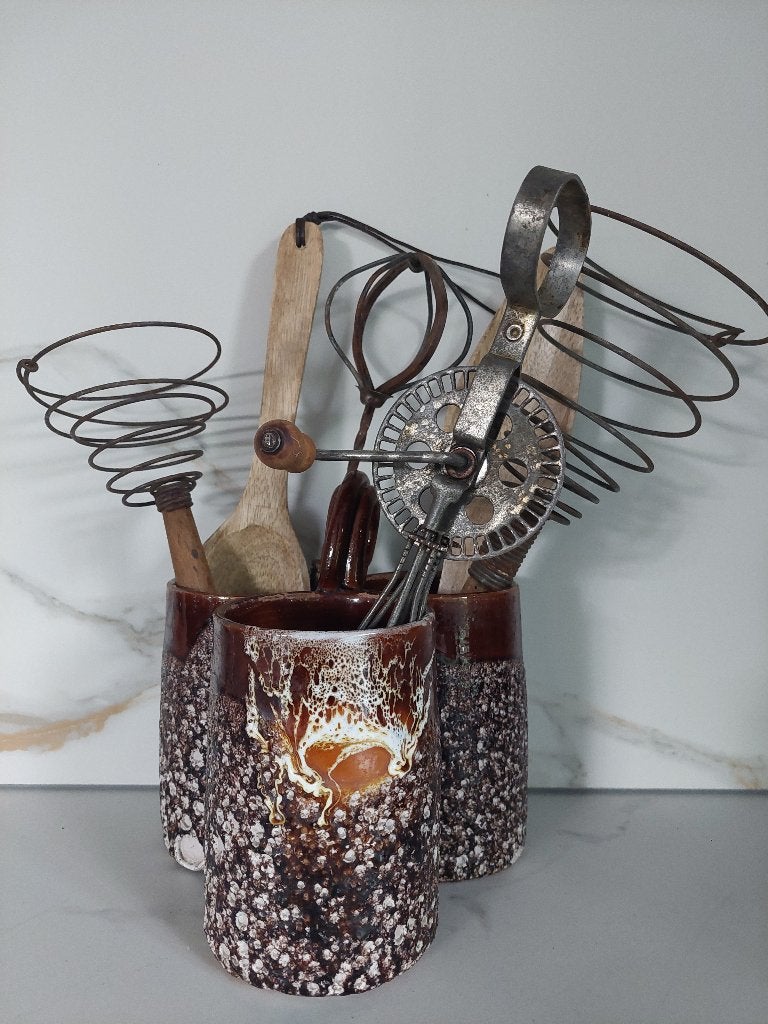 Bestekhouder Fat Lava BLOSSOM BROCANTE, Antiek en Kunst, Ophalen of Verzenden