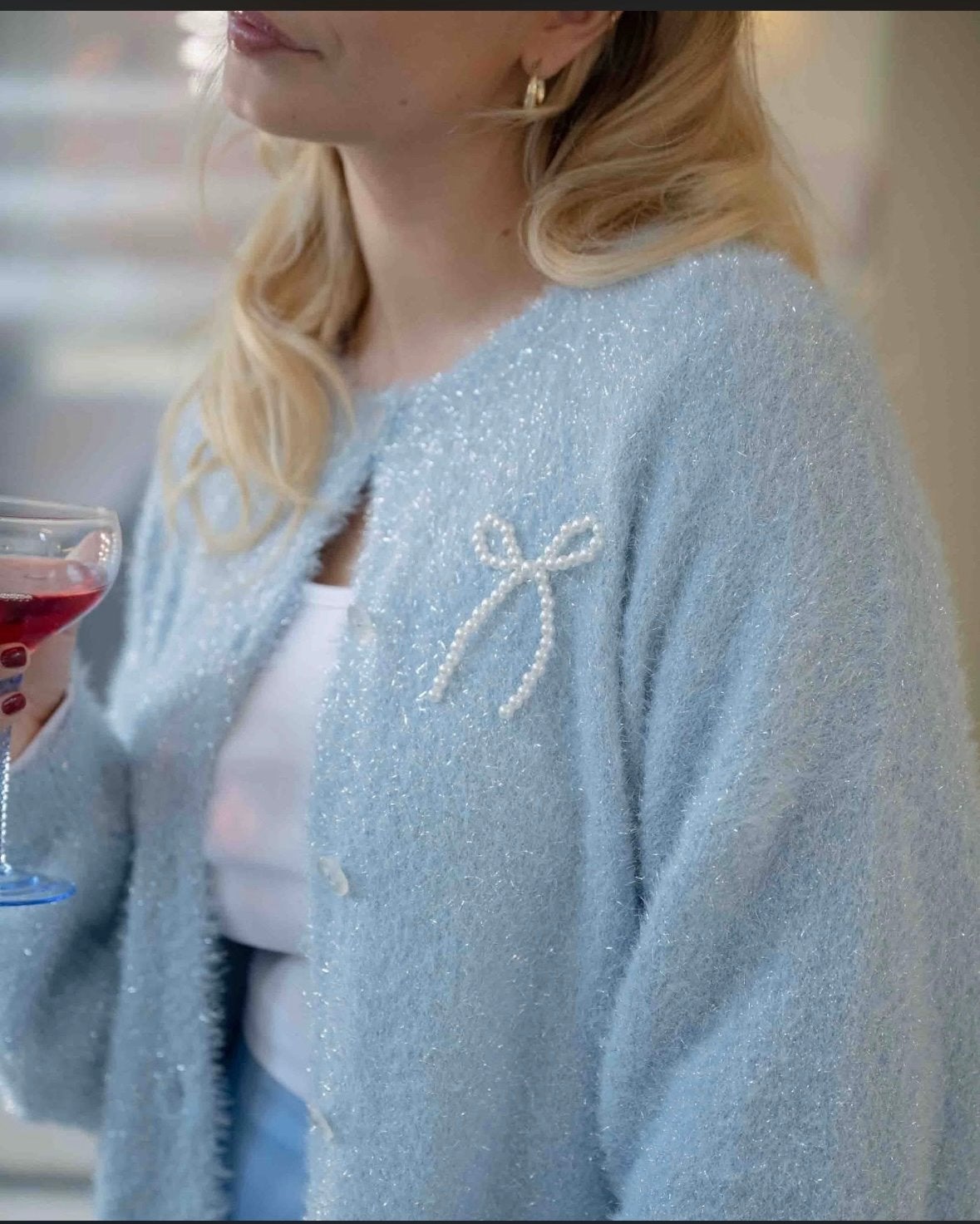 Steffi Mercie,Vest,Cardigan met parel strik, Kleding | Dames, Ophalen of Verzenden, Zo goed als nieuw, Maat 34 (XS) of kleiner