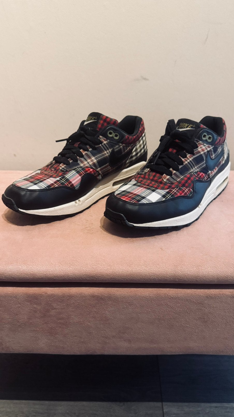 Nike air max 1 tartan plaid, Bruin, Ophalen of Verzenden, Sneakers of Gympen, Zo goed als nieuw