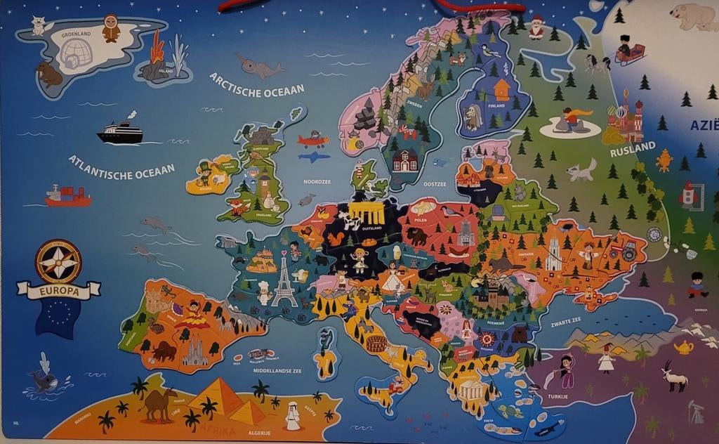 Magnetische puzzel wereldkaart, Ophalen of Verzenden