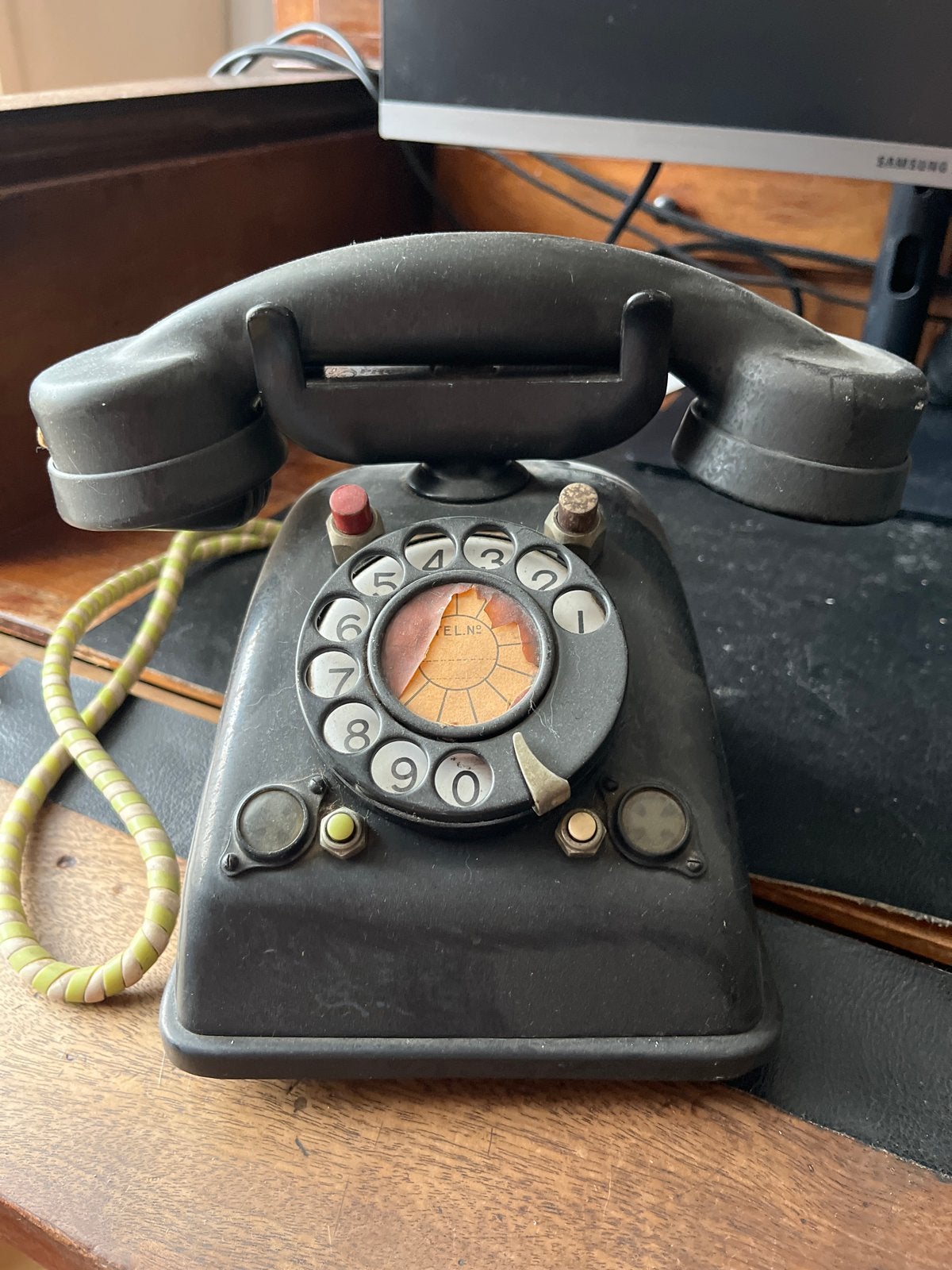 Vintage Bakelieten Telefoon met Draaischijf - Jaren '30-'50, Ophalen of Verzenden