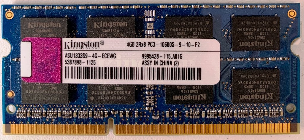 Kingston / Ramaxel 2x 4GB DDR3-10600 SODIMM, 8 GB, DDR3, Ophalen of Verzenden, Zo goed als nieuw