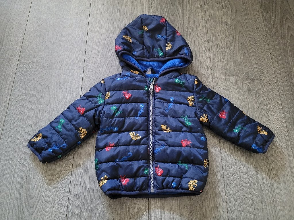 Blauw jasje met dino print maat 74 ~ MP3023, Ophalen of Verzenden, Zo goed als nieuw, Jongetje, Jasje