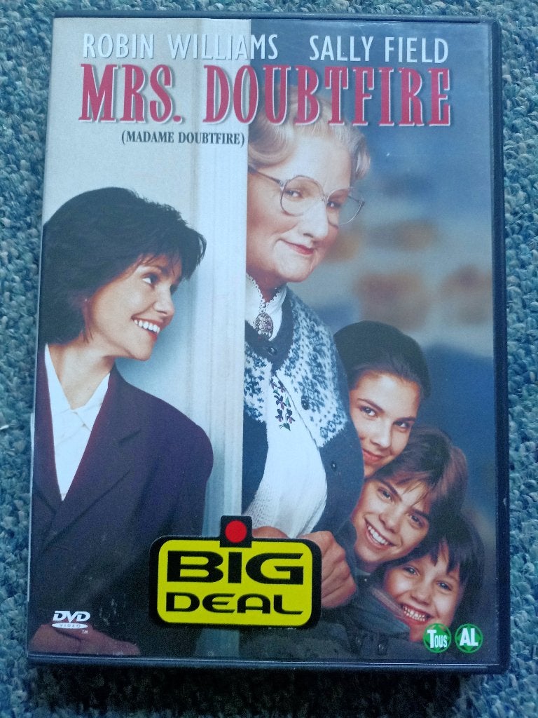 Mrs Doubtfire - Robin Williams, Pierce Brosnan, Sally Field, Alle leeftijden, Nederlands, Romantische komedie, Ophalen of Verzenden