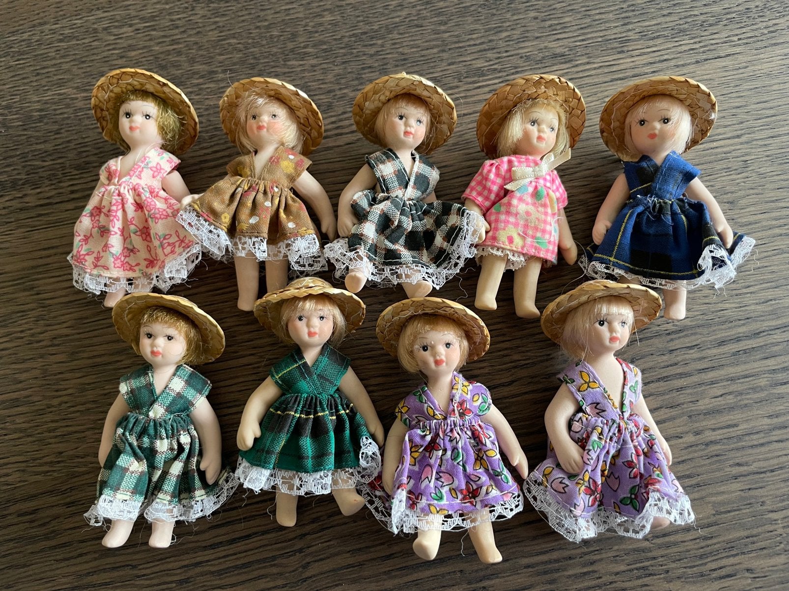 9 kleine poppetjes, Ophalen of Verzenden, Gebruikt, Overige typen