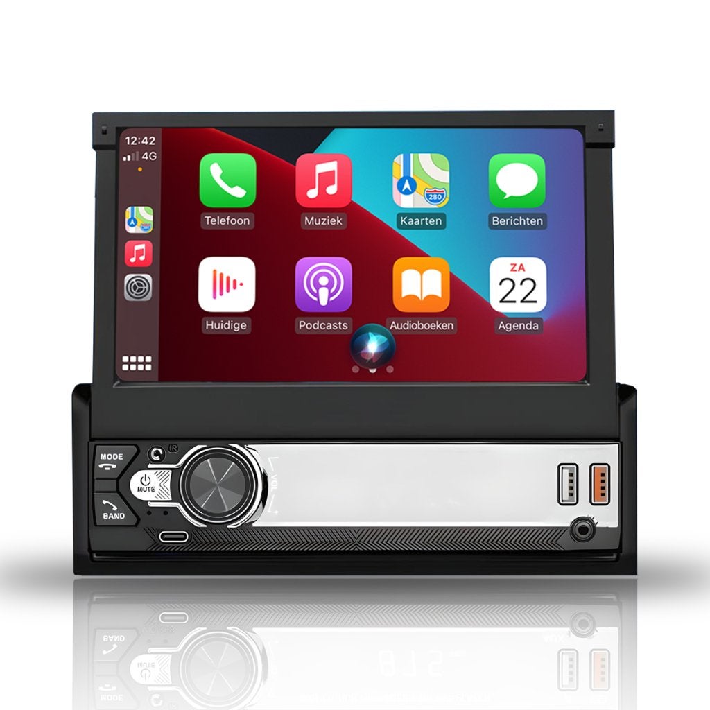 1DIN CarPlay Autoradio met Klapscherm - Nieuwstaat!, Ophalen of Verzenden, Nieuw