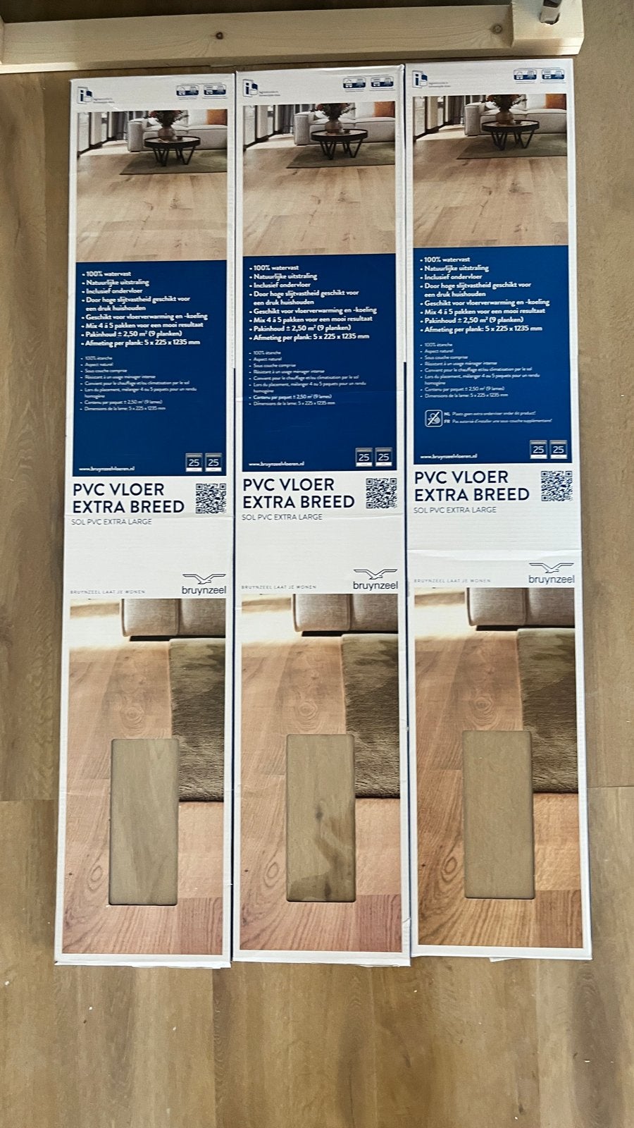 Bruynzeel PVC Clicklaminaat Utrecht - 3 dozen (nieuw), Doe-het-zelf en Verbouw, Ophalen, Kunststof, Nieuw, 5 tot 10 m²