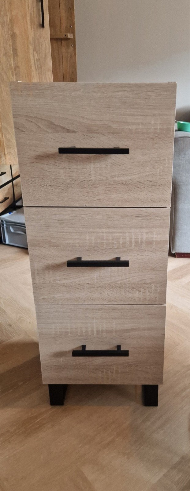 Ladekast met 3 laden - sonama eiken en zwartmetaal, Minder dan 50 cm, Zo goed als nieuw, 3 of 4 laden, Minder dan 100 cm