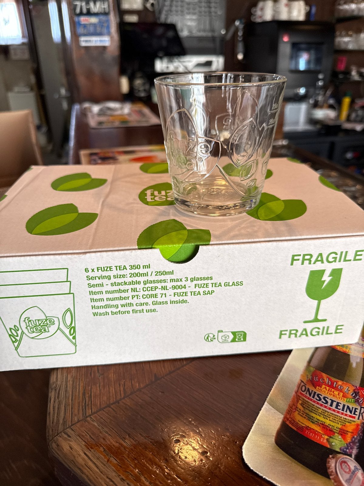 6 nieuwe Fuze Tea glazen - 350 ml, Nieuw, Ophalen of Verzenden, Meerkleurig, Overige merken