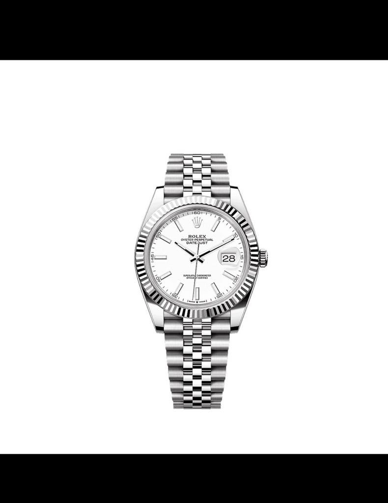 Rolex datejust witte wijzerplaat, Sieraden, Tassen en Uiterlijk, Horloges | Dames, Ophalen of Verzenden, Zo goed als nieuw, Staal