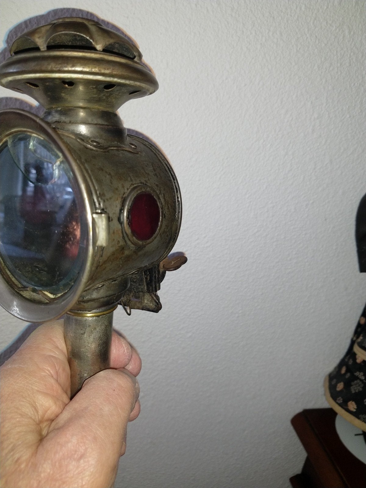 Antieke fietslamp met kaarsverlichting - Uniek verzamelstuk, Antiek en Kunst, Ophalen of Verzenden