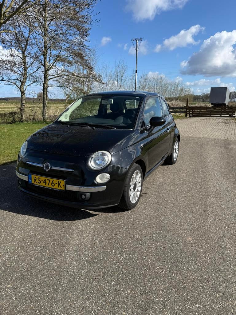 Fiat 500 1.2 C 2008 Zwart, Auto's, Fiat, Particulier, Airconditioning, Centrale vergrendeling, Elektrische ramen, Lichtmetalen velgen