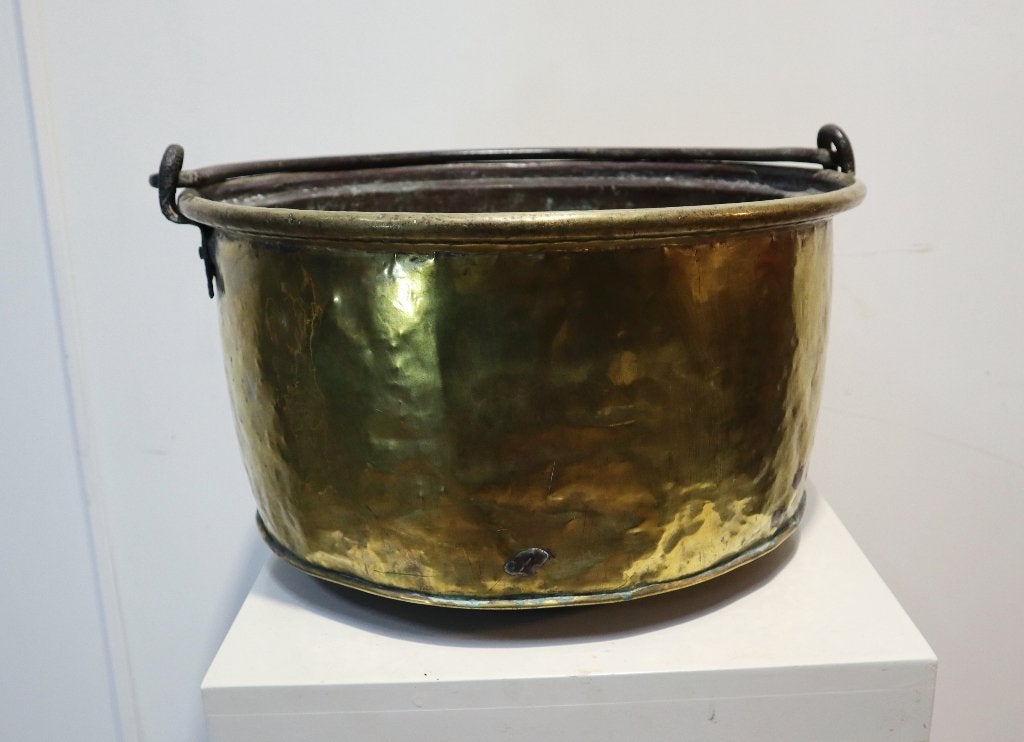 Antieke koperen bak, blokkenbak, Ophalen of Verzenden, Koper