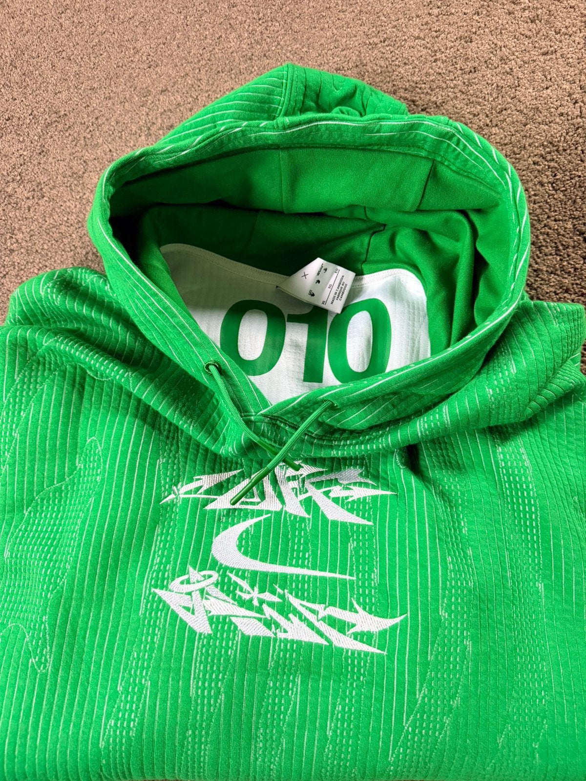 Nike x Off-White Hoodie Kelly Green XL - Nieuw!, Kleding | Heren, Truien en Vesten, Ophalen of Verzenden, Nieuw, Maat 56/58 (XL)